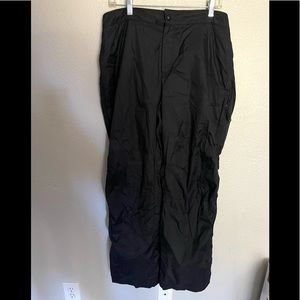 CHAMPION black windbreaker nylon snow pants size-various